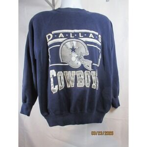Vintage Ultra Sweats Dallas Cowboys Sweatshirt Navy Blue Silver Graphic Mens L